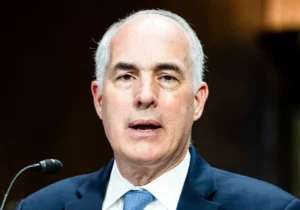 Bob Casey Jr. is talking to Mike Man.