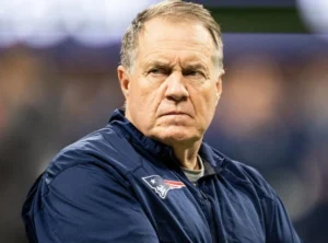 Bill Belichick looks on in surprise.