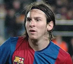 Lionel Messi is playing football.
