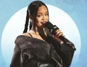 Rihanna is singing.