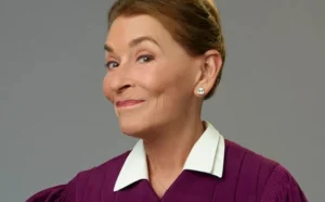 Judge Judy is laughing.